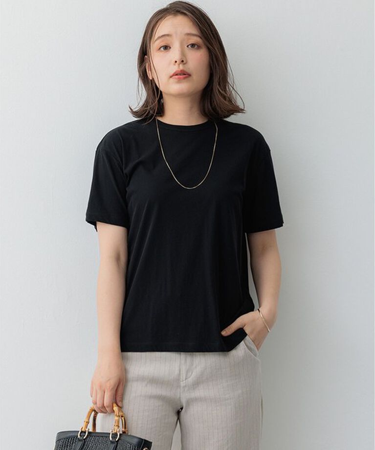 23区「【SLOW/WEB限定】シアーツイストシングルジャージー Tシャツ」|Tシャツ・カットソー|ブラック系