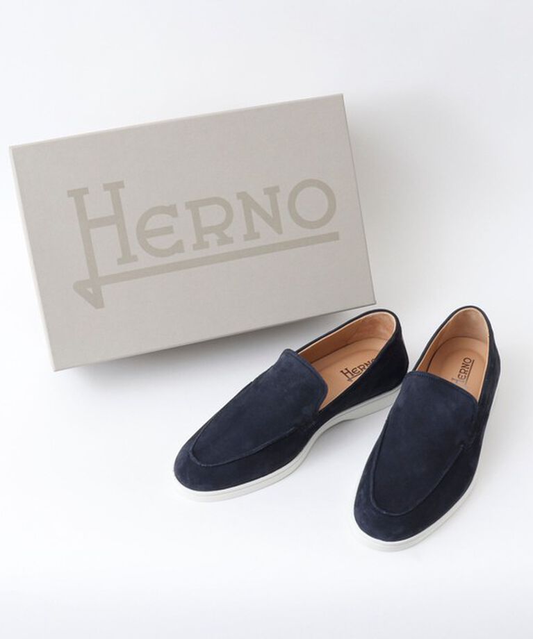 NOLLEY'S goodman「【HERNO/ヘルノ】モノグラム スエード ローファー 25SS」|モカシン|