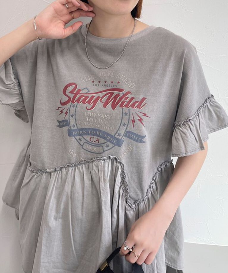 fredy emue「ピグメント加工リメイク風Tシャツ」|Tシャツ・カットソー|