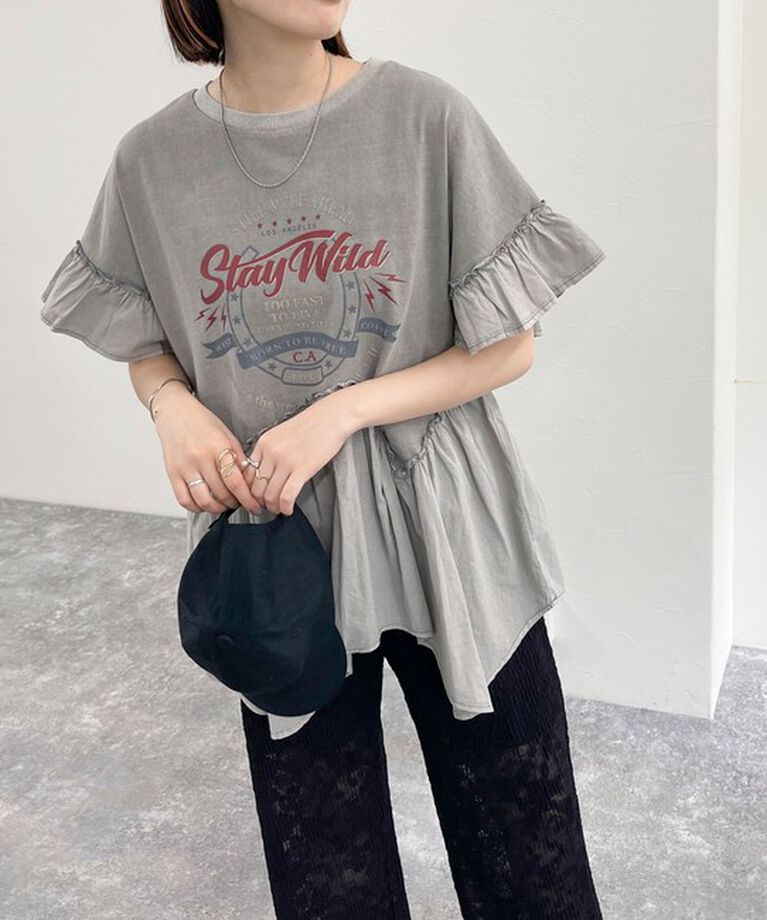 fredy emue「ピグメント加工リメイク風Tシャツ」|Tシャツ・カットソー|