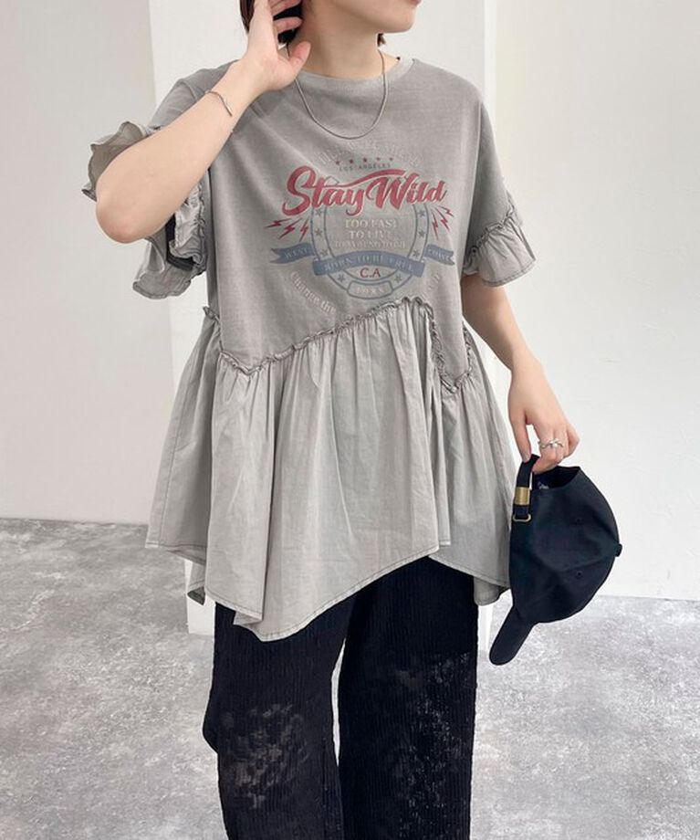 fredy emue「ピグメント加工リメイク風Tシャツ」|Tシャツ・カットソー|