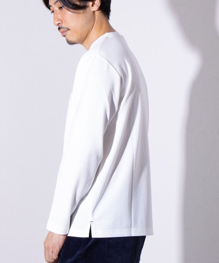GLOSTER「【GLOSTER/グロスター】フレンチブルドッグ刺繍 カットジョーゼット長袖Tシャツ ワンポイント」|Tシャツ・カットソー|