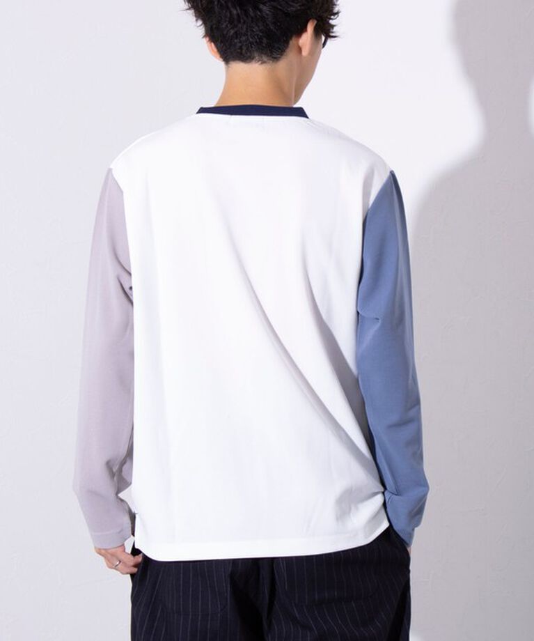 GLOSTER「【GLOSTER/グロスター】フレンチブルドッグ刺繍 カットジョーゼット長袖Tシャツ ワンポイント」|Tシャツ・カットソー|