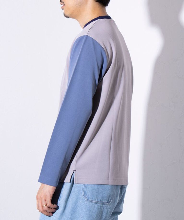 GLOSTER「【GLOSTER/グロスター】フレンチブルドッグ刺繍 カットジョーゼット長袖Tシャツ ワンポイント」|Tシャツ・カットソー|