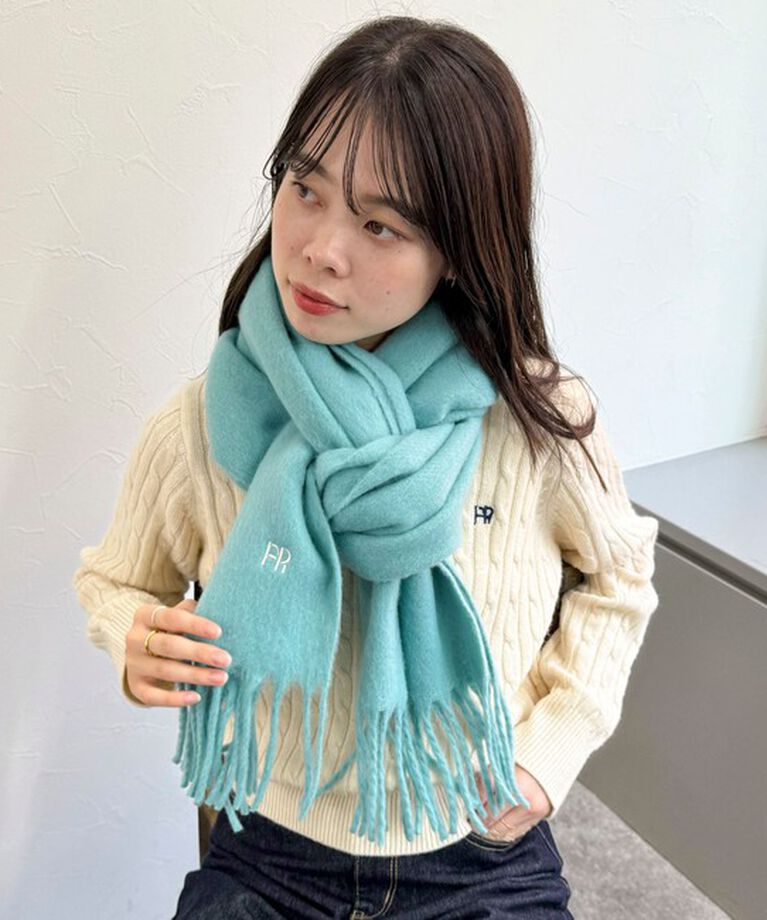 fredy emue「FR刺繍ブークレ無地ストール」|ストール|
