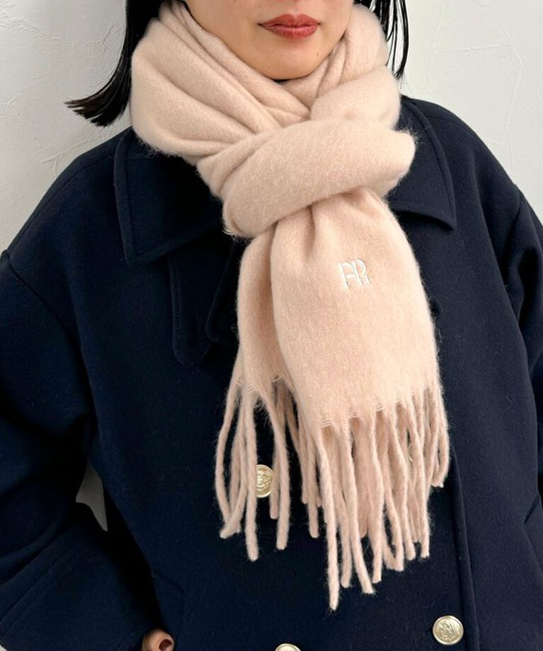 fredy emue「FR刺繍ブークレ無地ストール」|ストール|