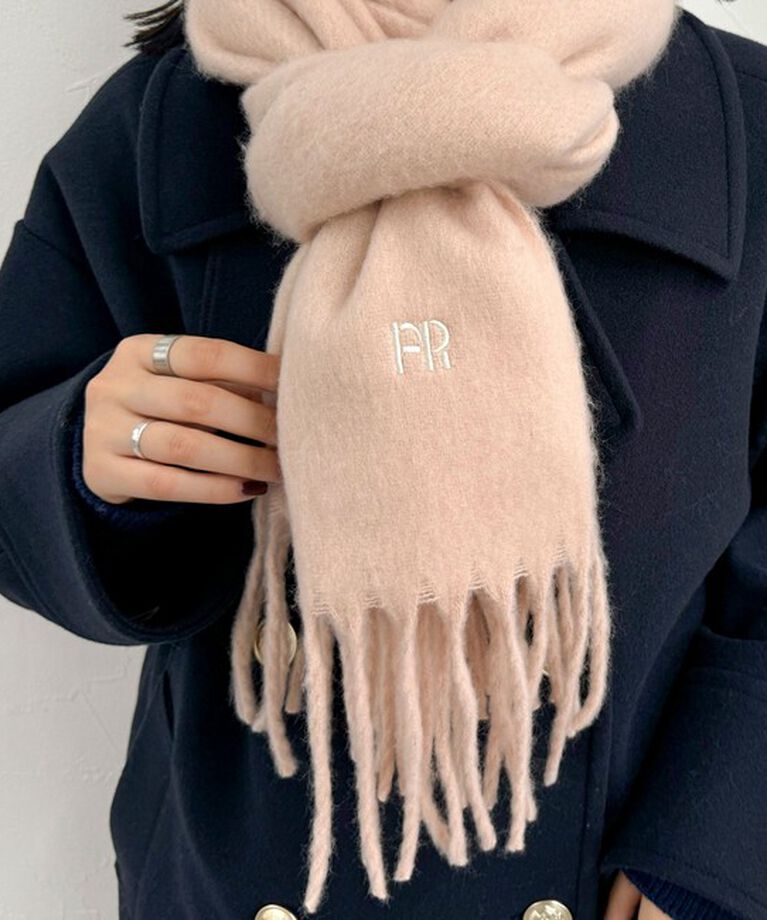 fredy emue「FR刺繍ブークレ無地ストール」|ストール|