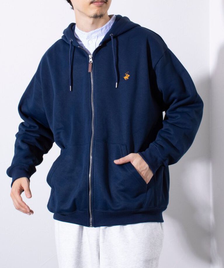 GLOSTER「【BEVERLY HILLS POLO CLUB】ジップアップ パーカー フーディ ワンポイント刺繍」|パーカー|