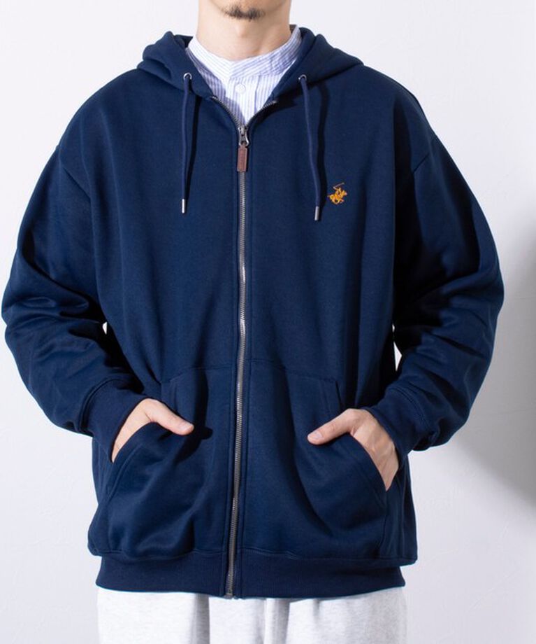 GLOSTER「【BEVERLY HILLS POLO CLUB】ジップアップ パーカー フーディ ワンポイント刺繍」|パーカー|