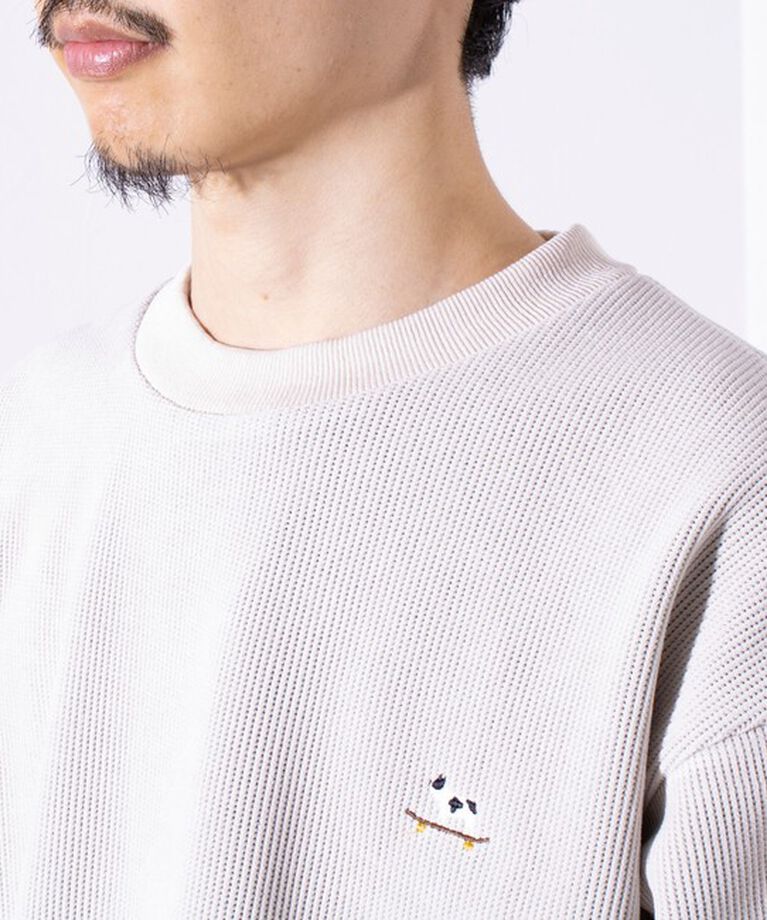 GLOSTER「【GLOSTER】フレンチブルドッグ刺繍 裏フリース コーデュロイ ボンディング プルオーバー」|スウェット・ジャージ|