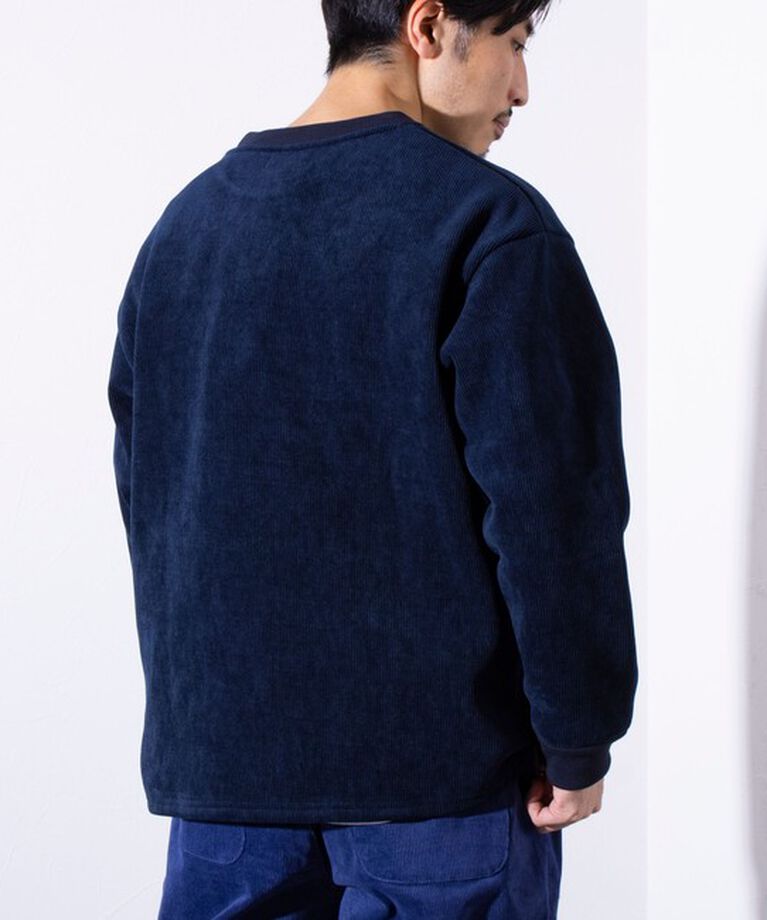 GLOSTER「【GLOSTER】フレンチブルドッグ刺繍 裏フリース コーデュロイ ボンディング プルオーバー」|スウェット・ジャージ|