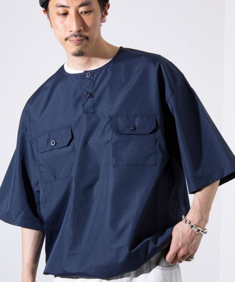 GLOSTER「【TAION/タイオン】ミリタリー Ripstop ヘンリーネック 半袖Tシャツ」|Tシャツ・カットソー|