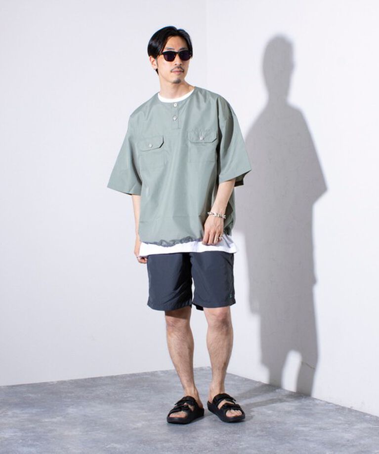 GLOSTER「【TAION/タイオン】ミリタリー Ripstop ヘンリーネック 半袖Tシャツ」|Tシャツ・カットソー|