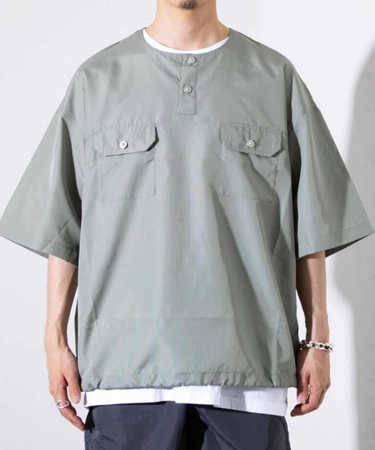 GLOSTER「【TAION/タイオン】ミリタリー Ripstop ヘンリーネック 半袖Tシャツ」|Tシャツ・カットソー|
