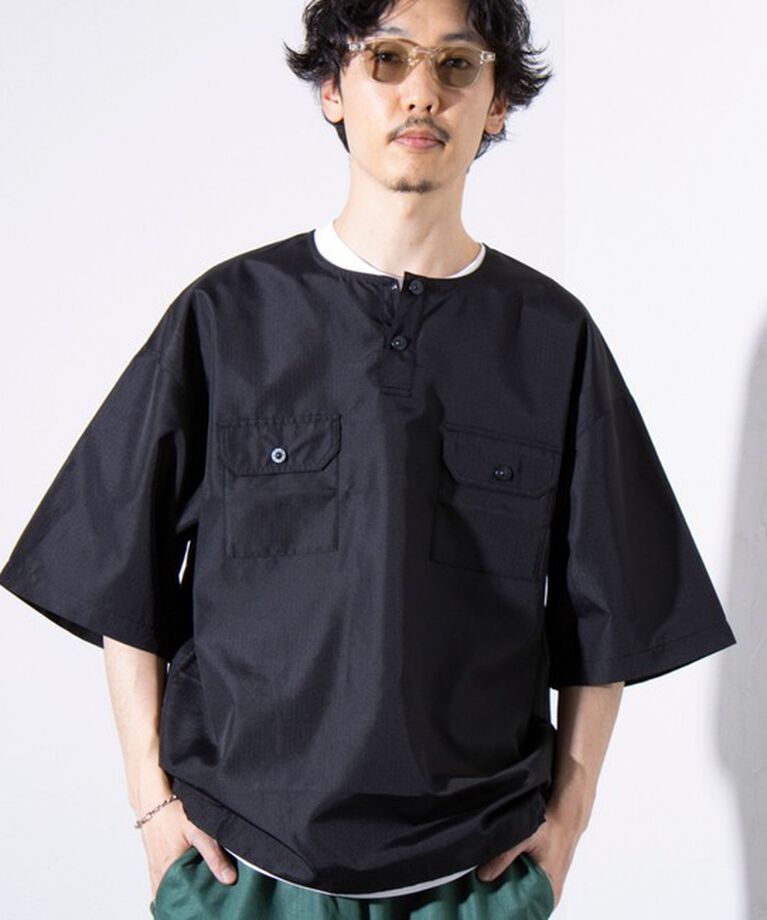 GLOSTER「【TAION/タイオン】ミリタリー Ripstop ヘンリーネック 半袖Tシャツ」|Tシャツ・カットソー|