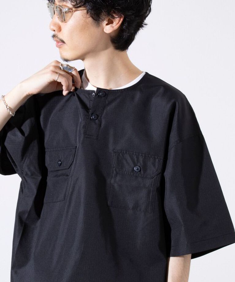 GLOSTER「【TAION/タイオン】ミリタリー Ripstop ヘンリーネック 半袖Tシャツ」|Tシャツ・カットソー|