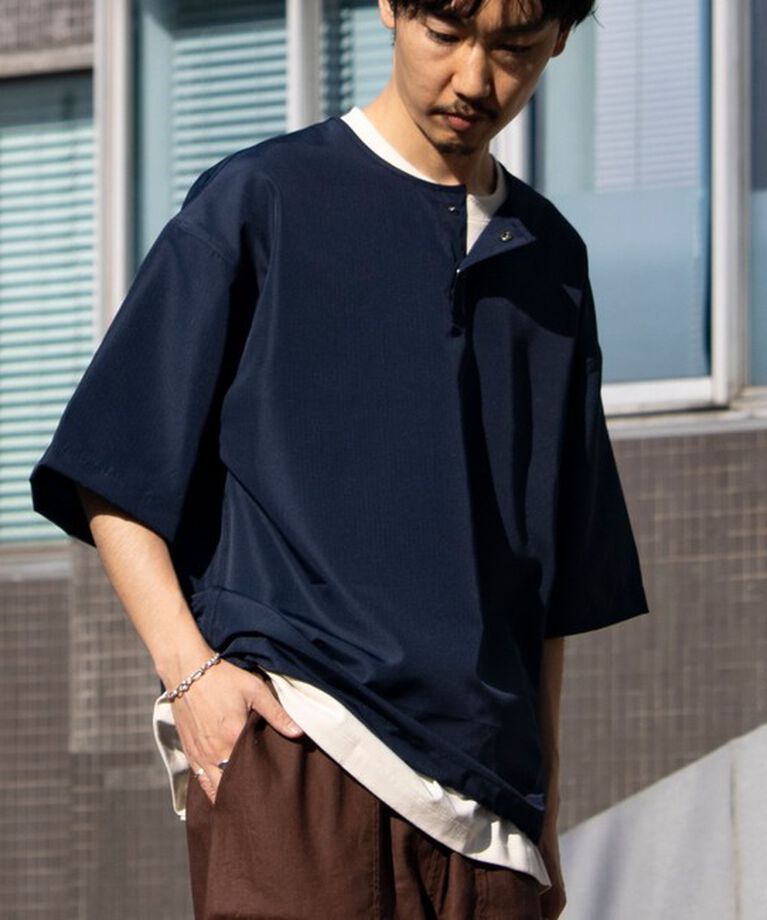 GLOSTER「【TAION/タイオン】別注 ミリタリー Ripstop ヘンリーネック 半袖Tシャツ ユニセックス」|Tシャツ・カットソー|