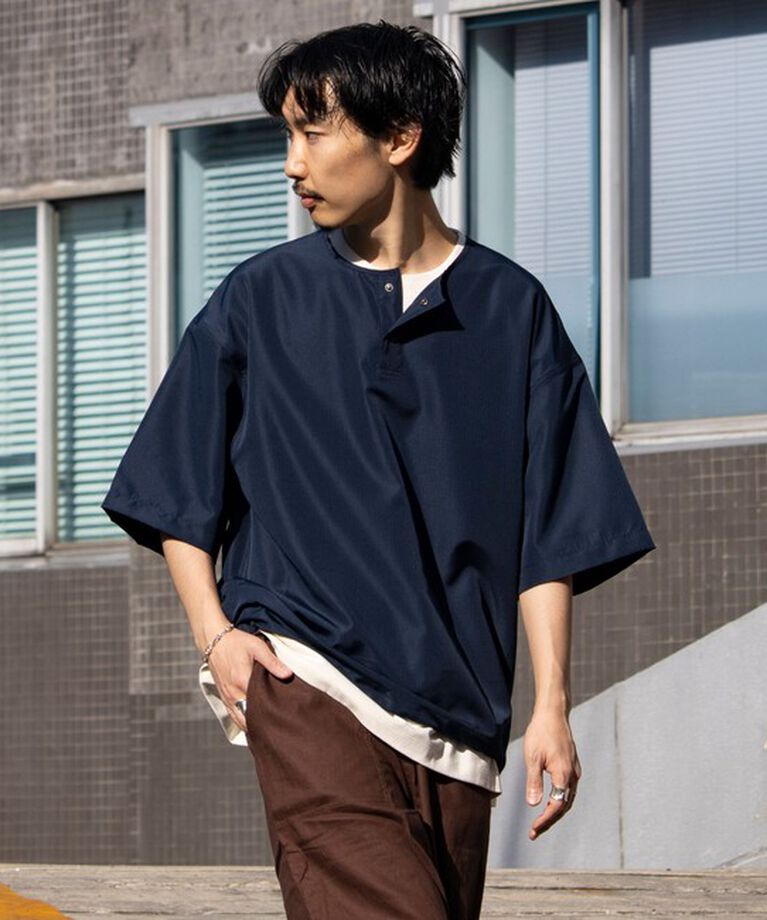 GLOSTER「【TAION/タイオン】別注 ミリタリー Ripstop ヘンリーネック 半袖Tシャツ ユニセックス」|Tシャツ・カットソー|