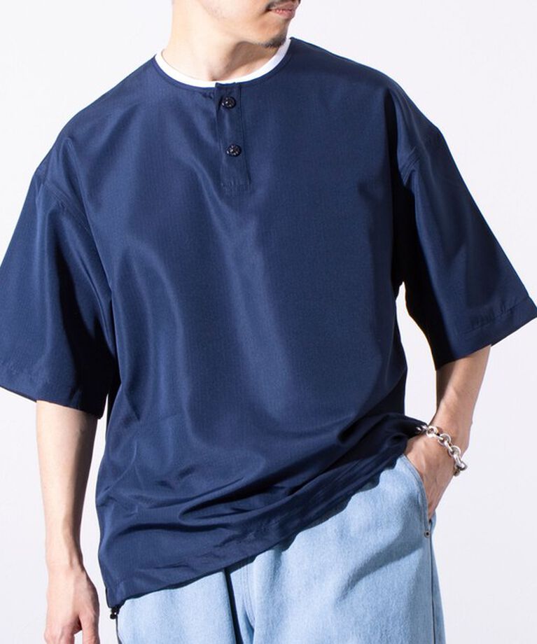 GLOSTER「【TAION/タイオン】別注 ミリタリー Ripstop ヘンリーネック 半袖Tシャツ ユニセックス」|Tシャツ・カットソー|