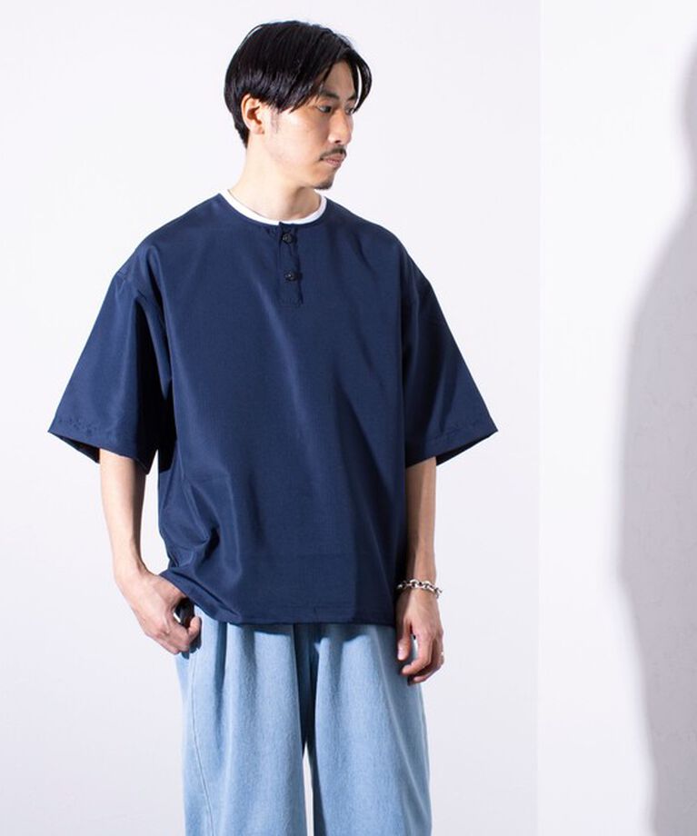 GLOSTER「【TAION/タイオン】別注 ミリタリー Ripstop ヘンリーネック 半袖Tシャツ ユニセックス」|Tシャツ・カットソー|