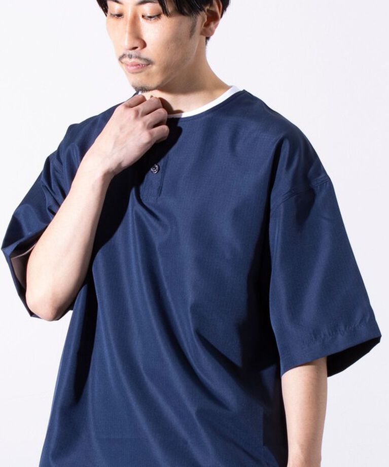 GLOSTER「【TAION/タイオン】別注 ミリタリー Ripstop ヘンリーネック 半袖Tシャツ ユニセックス」|Tシャツ・カットソー|