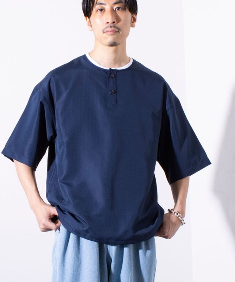 GLOSTER「【TAION/タイオン】別注 ミリタリー Ripstop ヘンリーネック 半袖Tシャツ ユニセックス」|Tシャツ・カットソー|