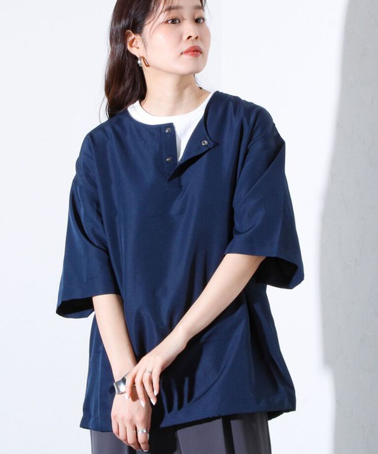 GLOSTER「【TAION/タイオン】別注 ミリタリー Ripstop ヘンリーネック 半袖Tシャツ ユニセックス」|Tシャツ・カットソー|