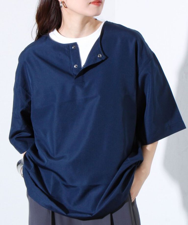 GLOSTER「【TAION/タイオン】別注 ミリタリー Ripstop ヘンリーネック 半袖Tシャツ ユニセックス」|Tシャツ・カットソー|