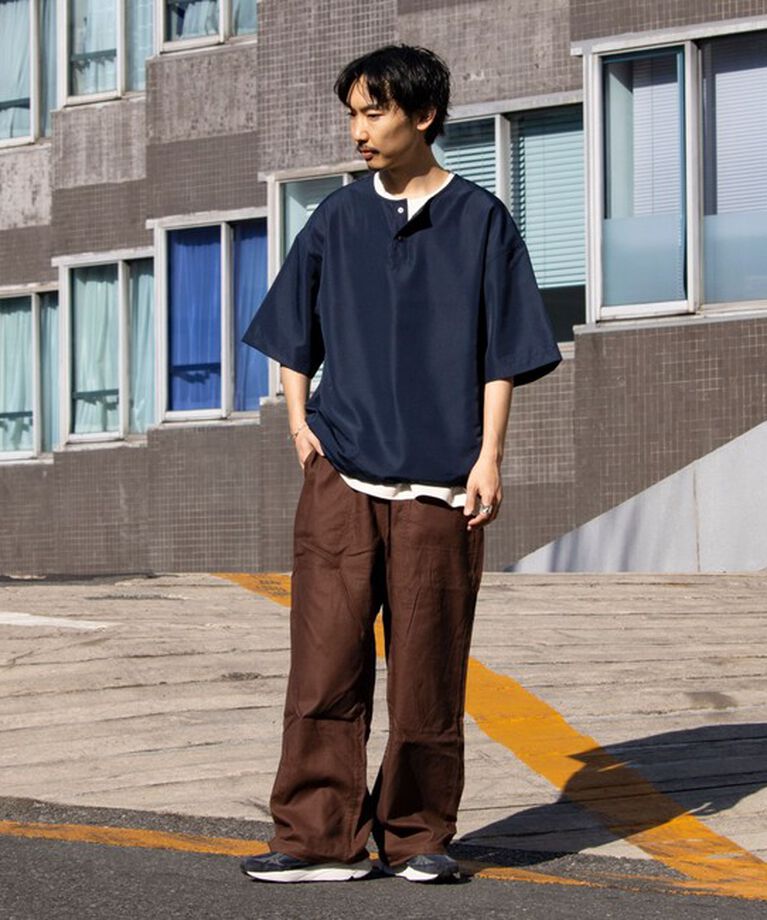 GLOSTER「【TAION/タイオン】別注 ミリタリー Ripstop ヘンリーネック 半袖Tシャツ ユニセックス」|Tシャツ・カットソー|