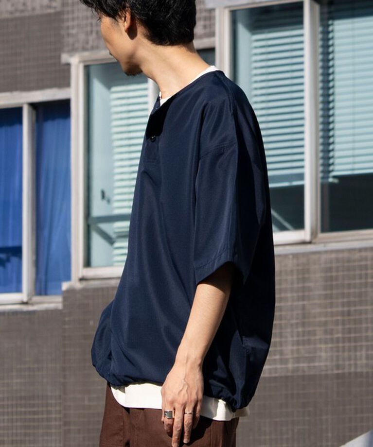 GLOSTER「【TAION/タイオン】別注 ミリタリー Ripstop ヘンリーネック 半袖Tシャツ ユニセックス」|Tシャツ・カットソー|