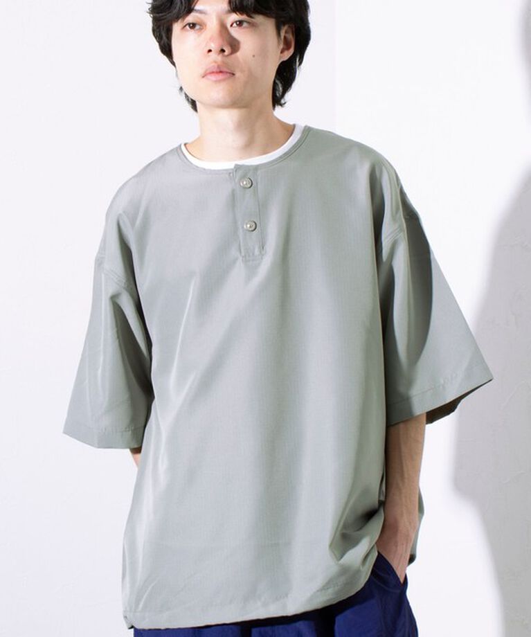 GLOSTER「【TAION/タイオン】別注 ミリタリー Ripstop ヘンリーネック 半袖Tシャツ ユニセックス」|Tシャツ・カットソー|