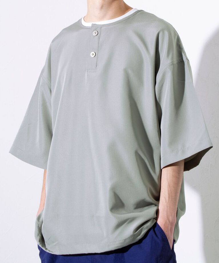 GLOSTER「【TAION/タイオン】別注 ミリタリー Ripstop ヘンリーネック 半袖Tシャツ ユニセックス」|Tシャツ・カットソー|