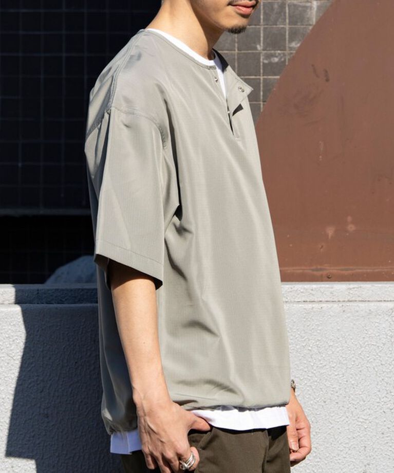 GLOSTER「【TAION/タイオン】別注 ミリタリー Ripstop ヘンリーネック 半袖Tシャツ ユニセックス」|Tシャツ・カットソー|