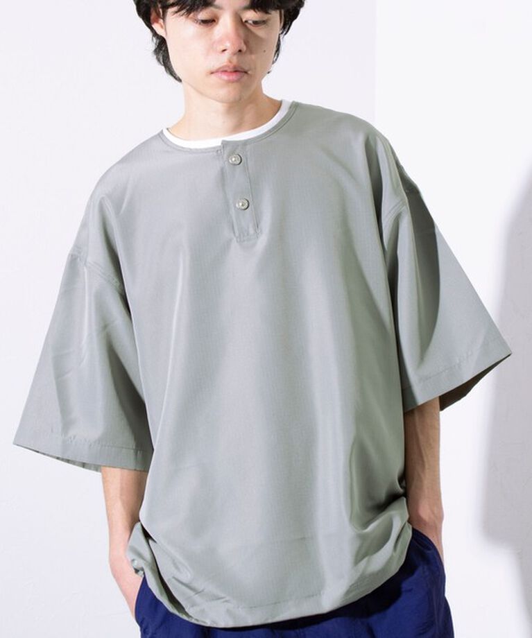 GLOSTER「【TAION/タイオン】別注 ミリタリー Ripstop ヘンリーネック 半袖Tシャツ ユニセックス」|Tシャツ・カットソー|