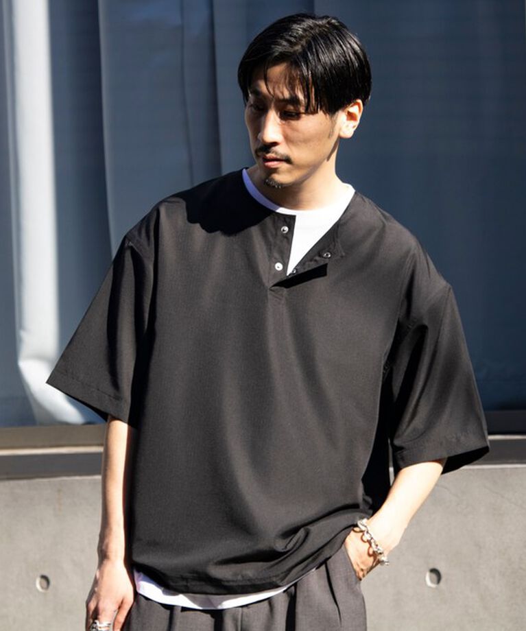 GLOSTER「【TAION/タイオン】別注 ミリタリー Ripstop ヘンリーネック 半袖Tシャツ ユニセックス」|Tシャツ・カットソー|