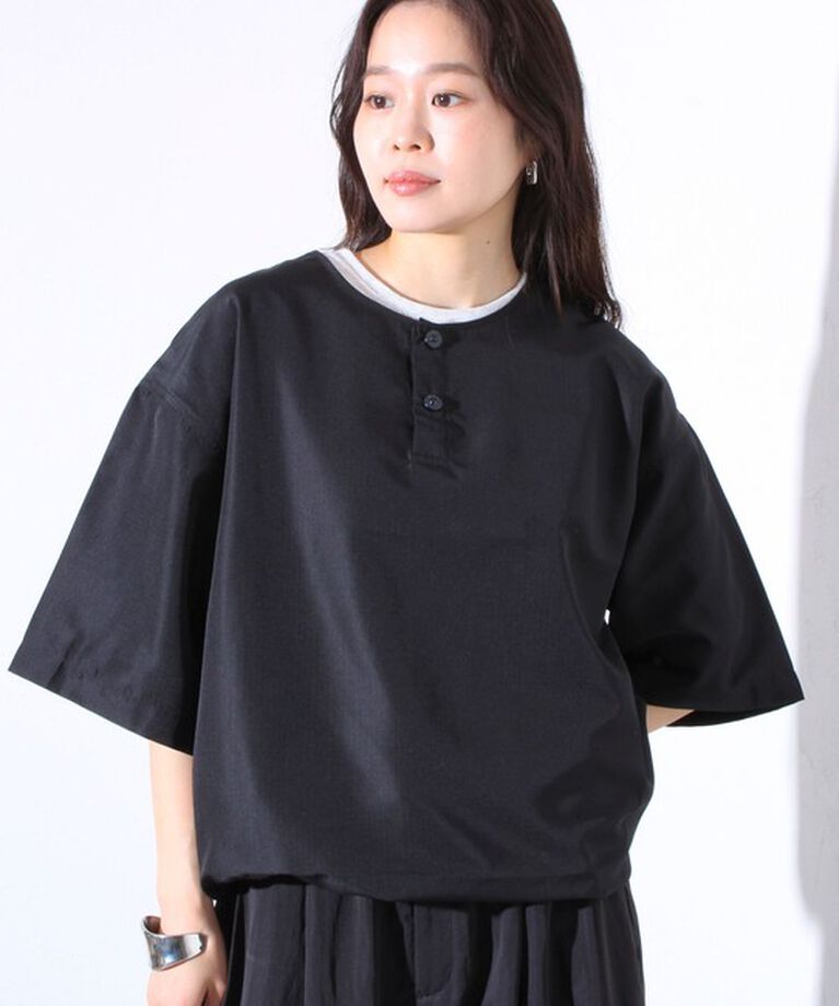 GLOSTER「【TAION/タイオン】別注 ミリタリー Ripstop ヘンリーネック 半袖Tシャツ ユニセックス」|Tシャツ・カットソー|
