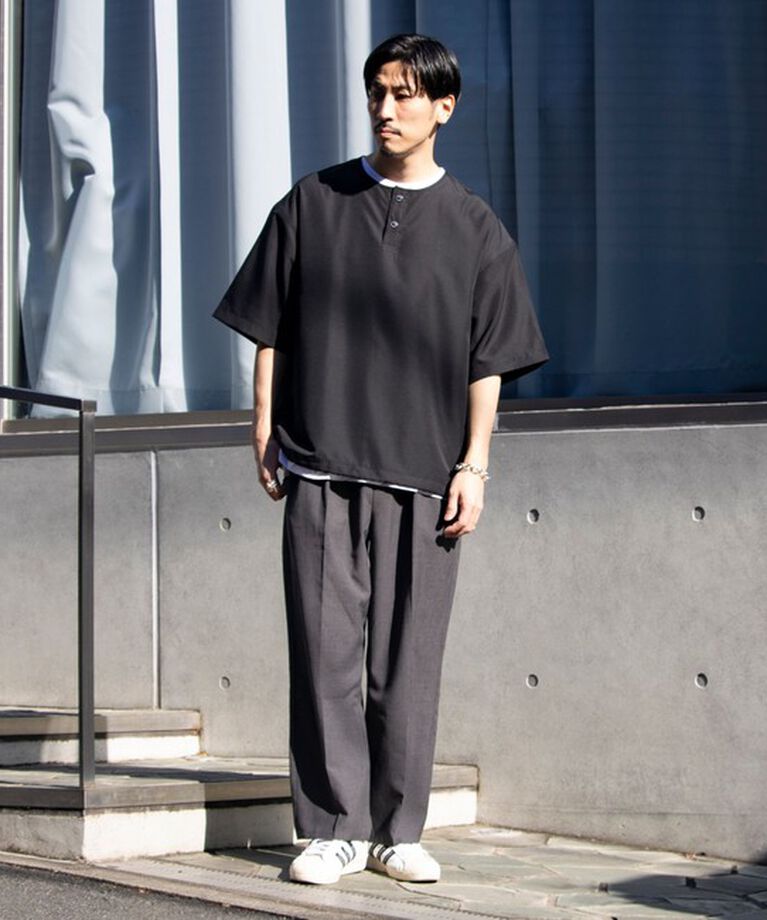 GLOSTER「【TAION/タイオン】別注 ミリタリー Ripstop ヘンリーネック 半袖Tシャツ ユニセックス」|Tシャツ・カットソー|