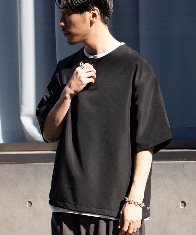GLOSTER「【TAION/タイオン】別注 ミリタリー Ripstop ヘンリーネック 半袖Tシャツ ユニセックス」|Tシャツ・カットソー|