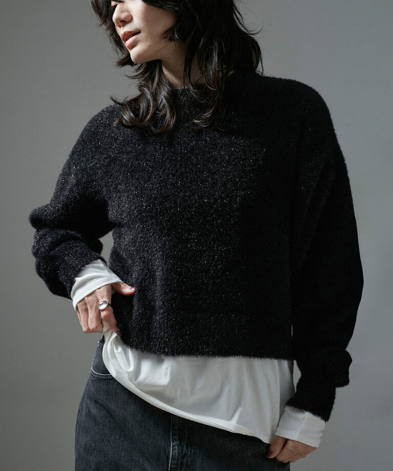 SALON adam et rope'「【WEB限定】シャイニーシャギープルオーバー【セットアップ対応】」|ニット・セーター|