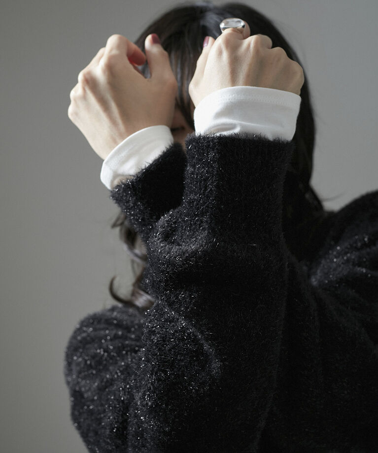 SALON adam et rope'「【WEB限定】シャイニーシャギープルオーバー【セットアップ対応】」|ニット・セーター|