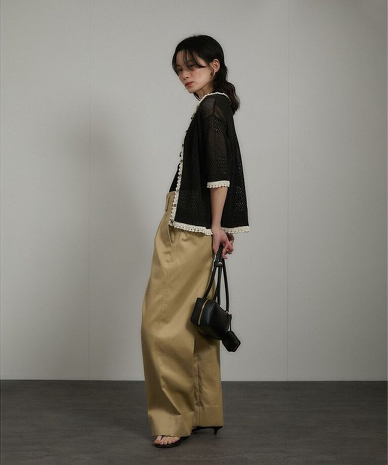 SALON adam et rope'「クロシェハーフスリーブカーディガン」|カーディガン|