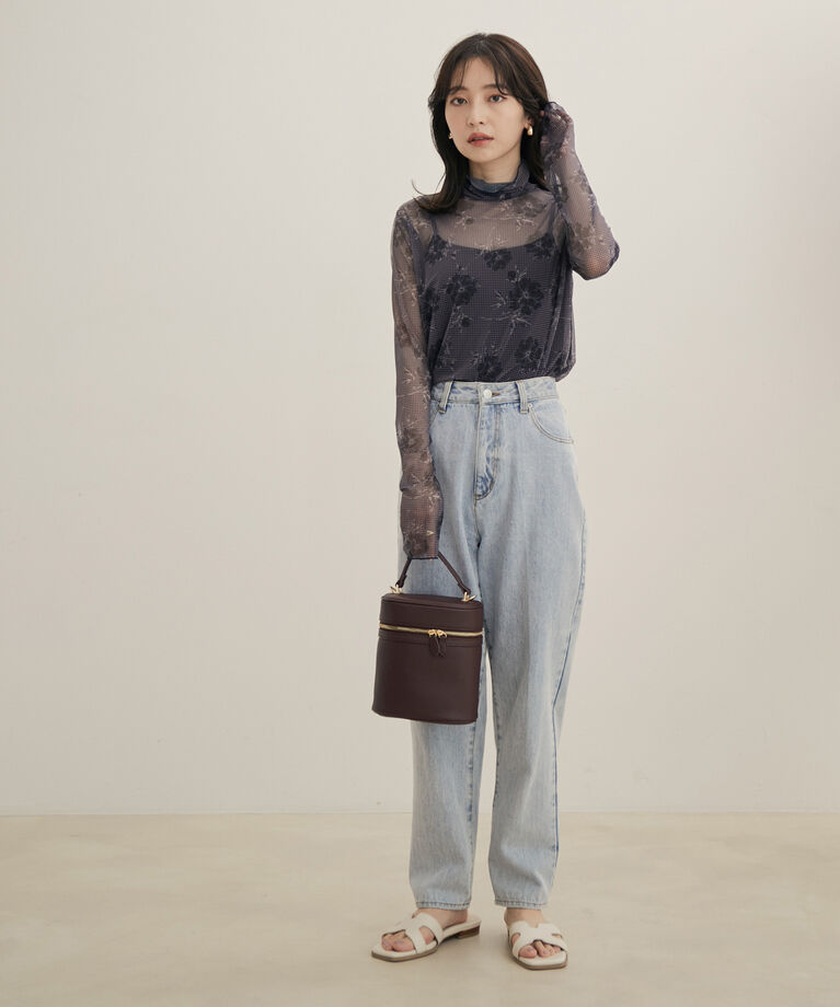 VIS「【程よい透け感】チェック＆花柄＆無地シアーインナー」|Tシャツ・カットソー|