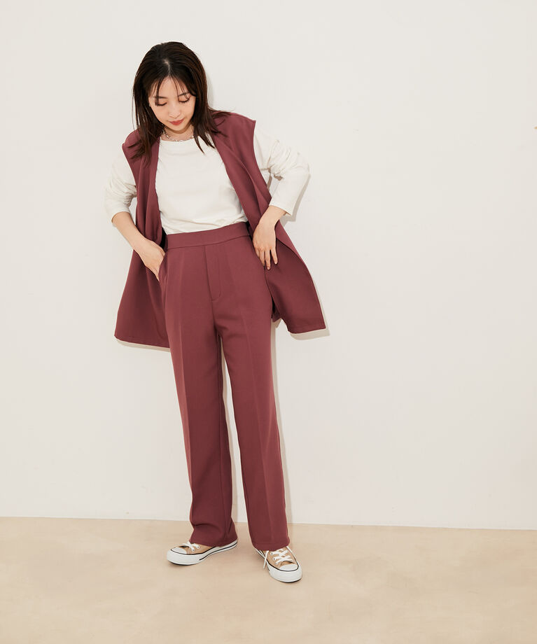 vis-a-vis「【WEB限定】【洗える】ジレ＆ストレートパンツセット」|スラックス|