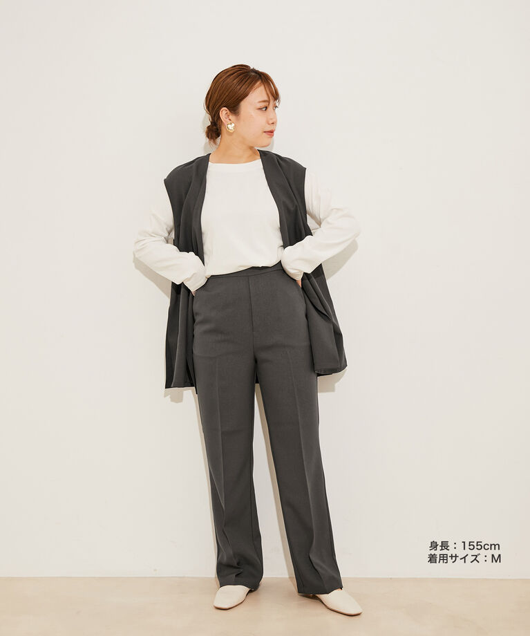 vis-a-vis「【WEB限定】【洗える】ジレ＆ストレートパンツセット」|スラックス|