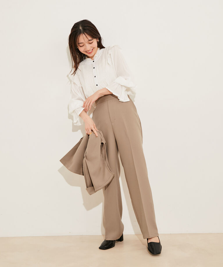 vis-a-vis「【WEB限定】【洗える】ジレ＆ストレートパンツセット」|スラックス|