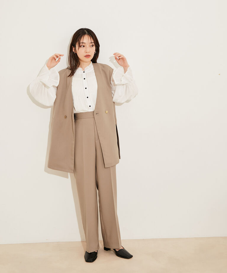 vis-a-vis「【WEB限定】【洗える】ジレ＆ストレートパンツセット」|スラックス|
