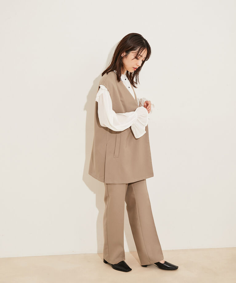 vis-a-vis「【WEB限定】【洗える】ジレ＆ストレートパンツセット」|スラックス|