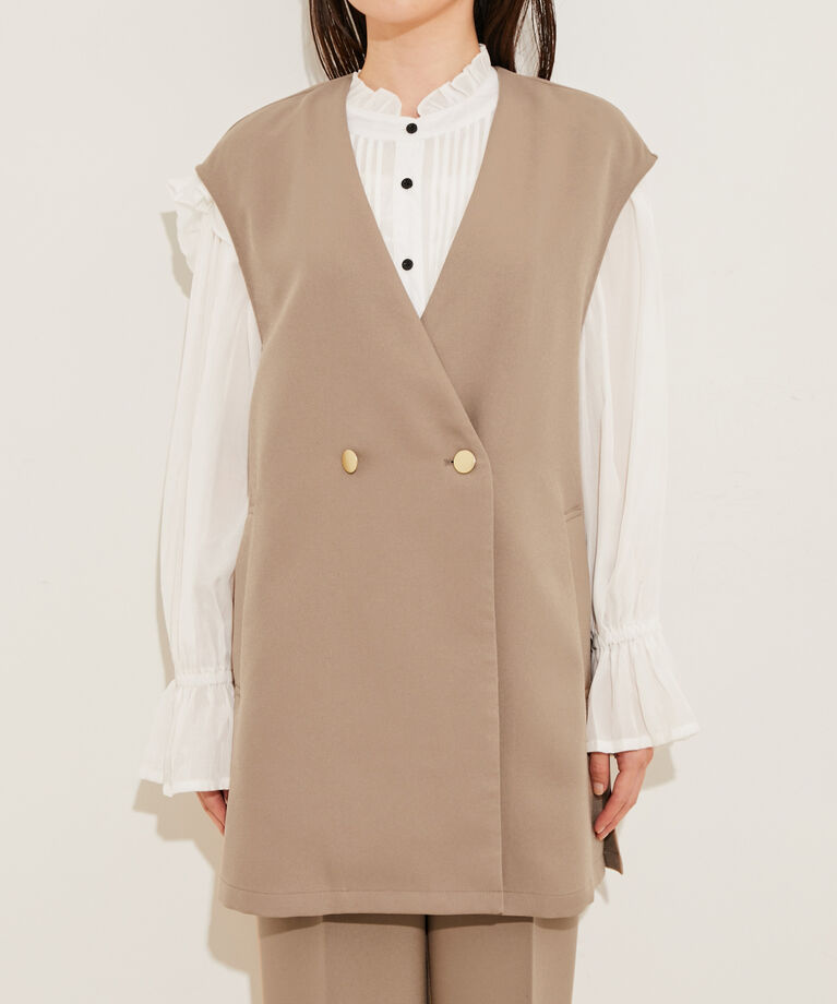 vis-a-vis「【WEB限定】【洗える】ジレ＆ストレートパンツセット」|スラックス|