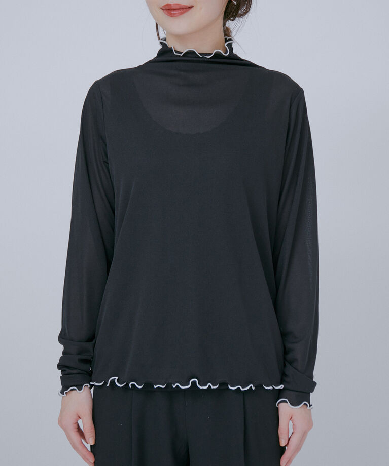 VIS「【洗える】前後2WAYシアーハイネックメローインナー」|Tシャツ・カットソー|