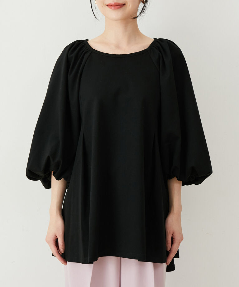 VIS「【洗える】ボリュームスリーブチュニックトップス」|Tシャツ・カットソー|